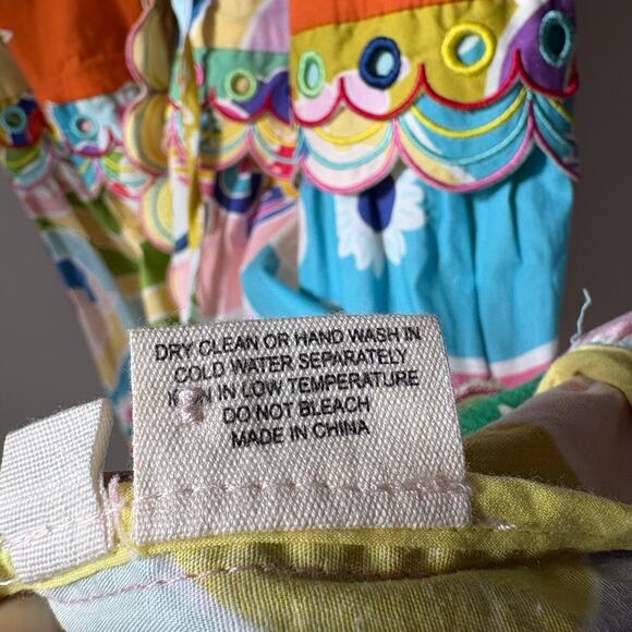 CELIA B Dress Cordelia Whimsical Colorful Scalloped Button Front Midi Dress S - Picture 11 of 11